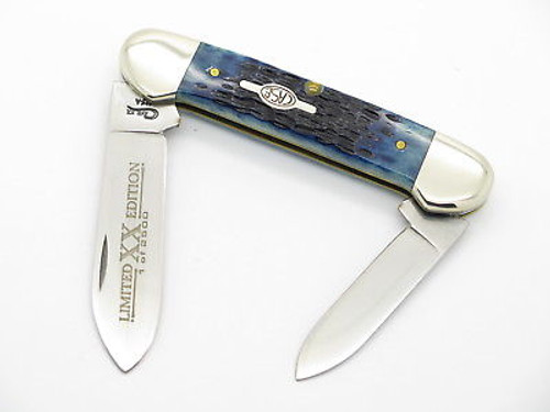 1998 Case XX 62131 Limited Blue Bone Canoe Folding Pocket Knife