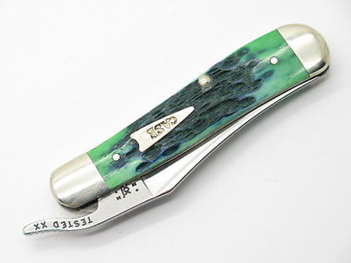 2001 Limited Case XX 61953 Bluegrass Green Russlock Folding Pocket Knife
