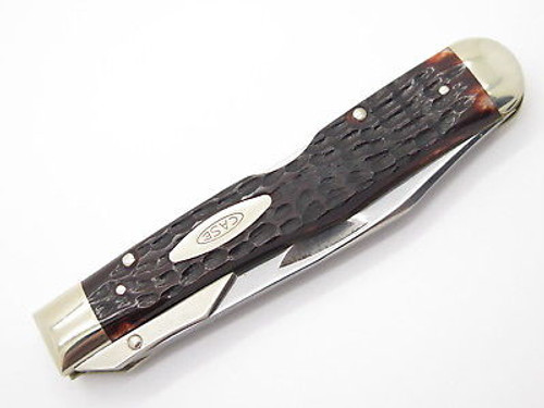 Vtg 1974 Case XX 6111 1/2 Bone Cheetah Swing Guard Folding Pocket Knife