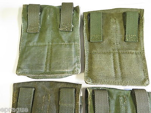 Lot Of 3 Vtg Cold War AK-47 Military 3 Cell Gun Magazine Ammo Pouch Case Bag