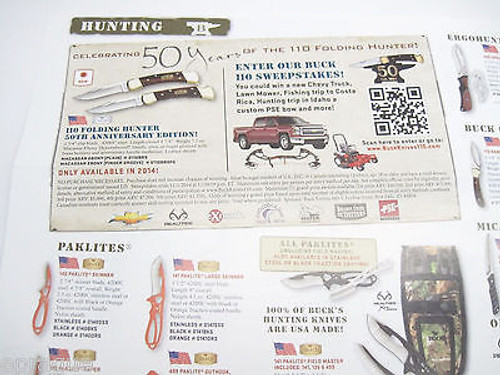 Consumer Guide Buck Knives 50th Anniversary Flyer 110 Folding Hunter 119 401 112