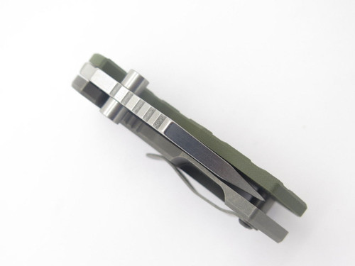 ARS Attack Recue Survive Custom Flip Shank Titanium Framelock Knife 154cm Green