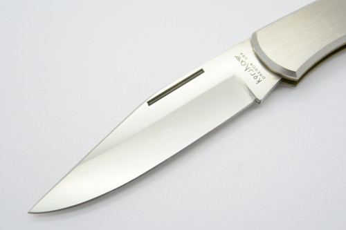 Vtg Kershaw Kai 4200 Seki Japan Cheetah Scrimshaw Folding Pocket Lockback Knife