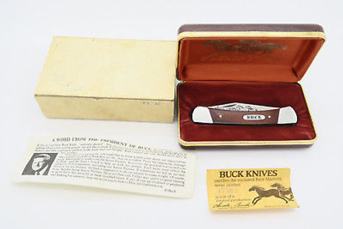 Vtg Buck Script 701 Mustang Limited Aurum Etch Stockman Folding Pocket Knife