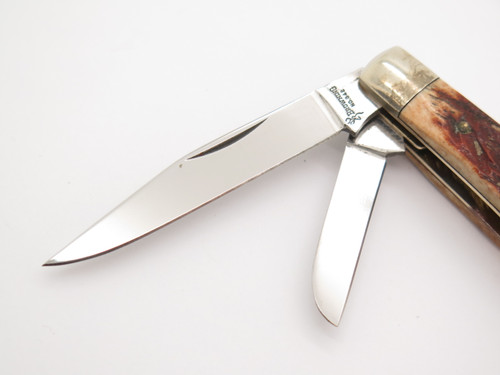 Vtg Browning 342 Imai Seki Japan 3.3" Bone AUS-8A Folding Stockman Pocket Knife