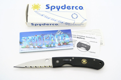 Vtg Spyderco USA C25GS Centofante Numbered ATS-34 Serrated Folding Pocket Knife