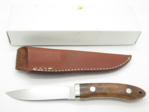 Vtg Seizo Imai Seki Custom Loveless Large Caper ATS-34 & Wood Fixed Blade Knife