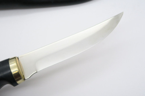 Vtg Fiskars Black Seal Head Finland Puukko Fixed Blade Hunting Knife & Sheath