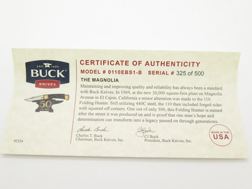 Buck 110 Custom Limited 1964-2014 50th Anniversary Magnolia Folding Hunter Knife