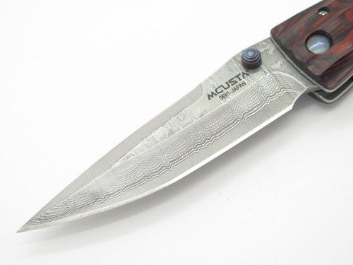 Mcusta Seki Japan Leyasu MC-183D Red Shogun VG-10 Damascus Folding Hunter Knife