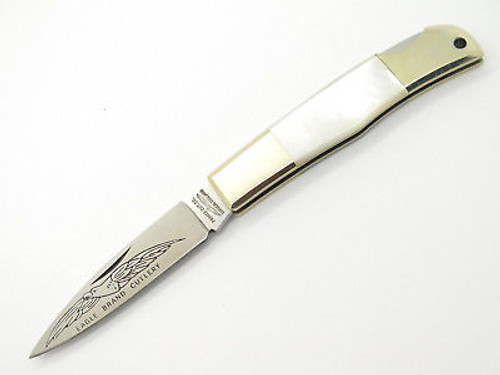 Vtg Parker Seki Japan Christmas Pearl MOP Lockback Folding Pocket Knife