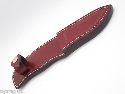 Vtg '80s Buck Custom Shop 4.25" Blade Leather Skinner Fixed Hunting Knife Sheath