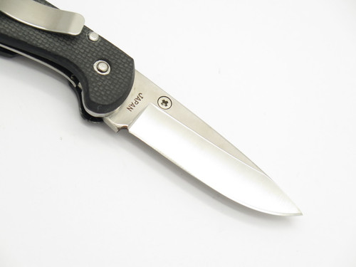 Vtg Magnum Seki Japan Black G10 Stainless Small Folding Linerlock Pocket Knife