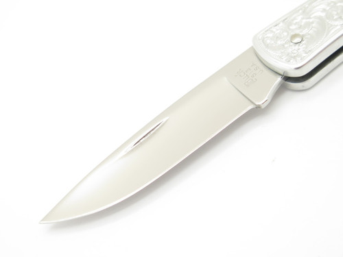 Vtg Buck USA 513 503 Classic III Aluminum Engraved Folding Pocket Lockback Knife