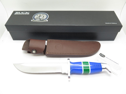 BUCK 124 BCCI LIMITED EDITION CLUB 25TH ANNIVERSARY LUCITE FIXED HUNTING KNIFE