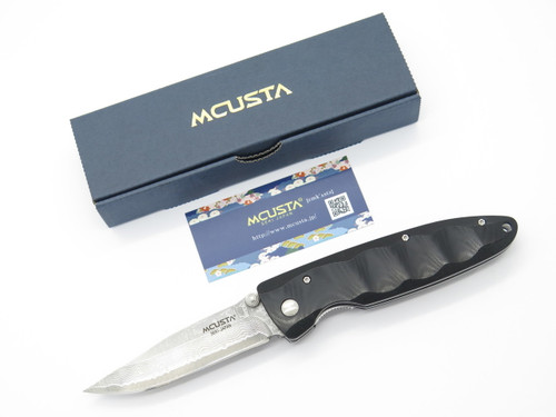 Mcusta Seki Japan Basic MC-0012D Micarta Damascus Linerlock Folding Pocket Knife