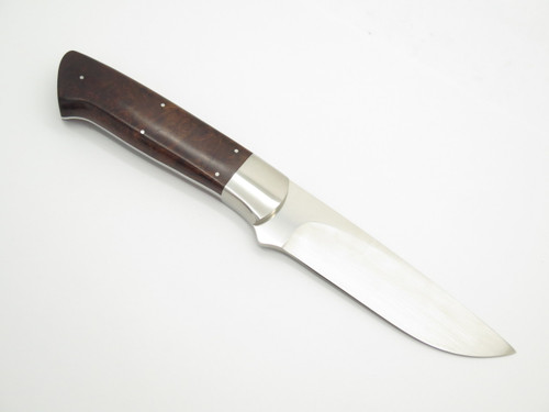 Arno Bernard Custom Handmade Burlwood N690 Blade And Custom Leather Sheath