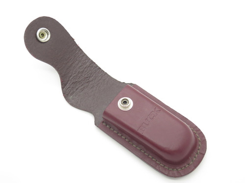 Buck 276 Folding Alpha Hunter Burgandy Leather Hunter Knife Sheath Pouch