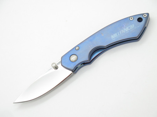 Vtg Hiro Millenium Seki Japan Blue Liner Lock VG-10 Folding Pocket Knife