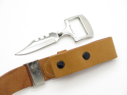 Vintage Seki Cut Japan Fixed Blade Belt Knife With Brown Leather Belt
