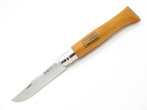 Vtg Opinel France No. 12 A Main Couronnee Lock Wood Handle Folding Pocket Knife