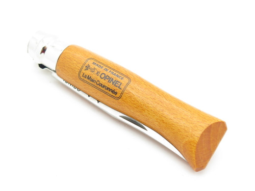 Vtg Opinel France No. 8 A Main Couronnee Lock Wood Handle Folding Pocket Knife