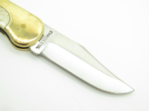 Vtg Olsen OK 162 Lil Brassy Seizo Imai Seki Japan Folding Lockback Pocket Knife