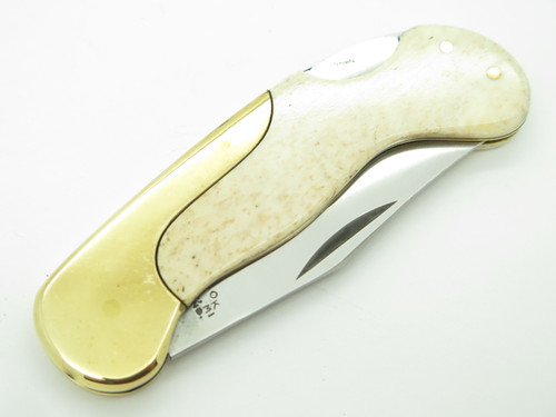 Vtg Olsen OK 162 Lil Brassy Seizo Imai Seki Japan Folding Lockback Pocket Knife