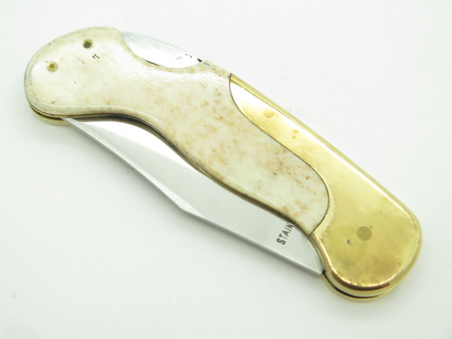 Vtg Olsen OK 162 Lil Brassy Seizo Imai Seki Japan Folding Lockback Pocket Knife