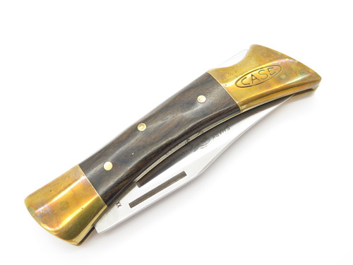 Vtg 1988 Case XX P197 Shark Tooth Wood Folding Hunter Lockback Knife & Box