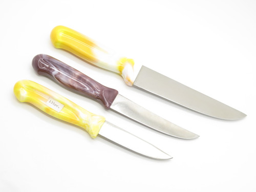 Vtg Cana Cut Seki Japan Set of 5 Japanese Chef Slicer Kitchen Cutlery Knife