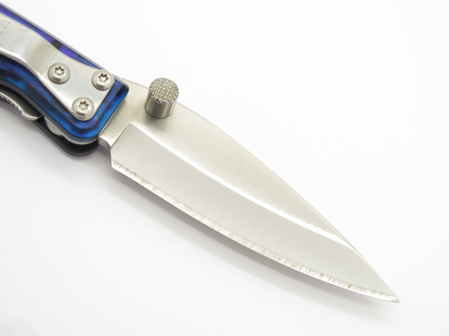1999 Buck USA 170 Lightning Blue-purple Folding Linerlock Pocket Knife *blem
