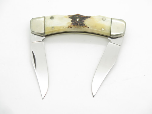 Vtg Swanner Ohio Parker Maverick Seki Japan Stag Longhorn Folding Pocket Knife