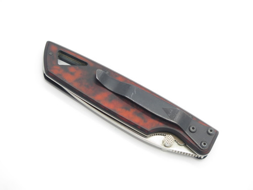 1998 Buck USA 175 Lightning Large Red & Black Folding Linerlock Pocket Knife