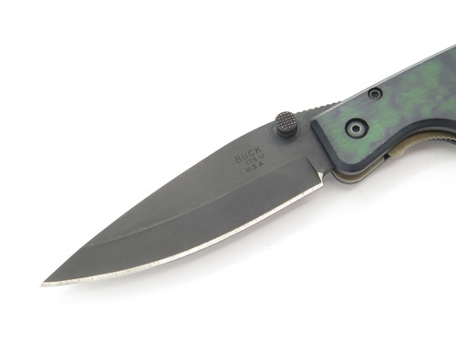 1998 Buck USA 175 Lightning Large Green & Black Folding Linerlock Pocket Knife
