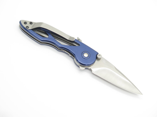 2004 Buck 290 Rush Impulse Smooth Blue Handle Assisted Folding Pocket Knife