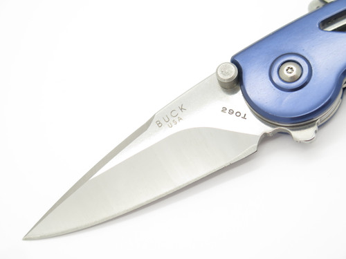 2004 Buck 290 Rush Impulse Smooth Blue Handle Assisted Folding Pocket Knife