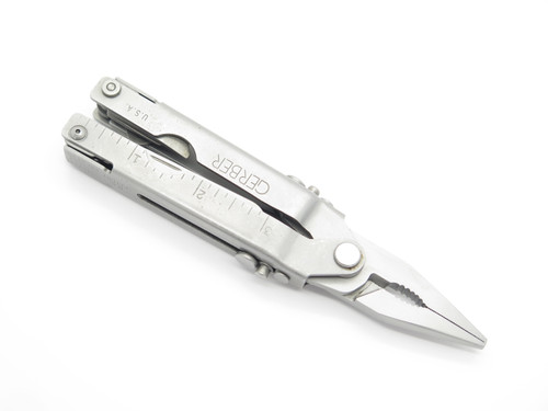 Vtg Original Gerber USA Needlenose Plier Multi Tool Folding Knife In Sheath Box