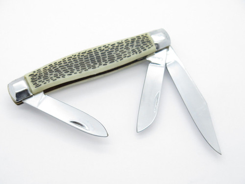 NOS 1980s "Made In China" Snake Skin Stockman Folding Pocket Whittler Knife