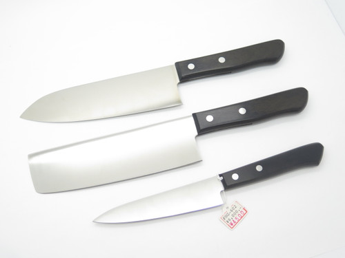 Vtg Japanese Gift Set Seki Japan AUS8 Sushi Vegetable Kitchen Cutlery Chef Knife