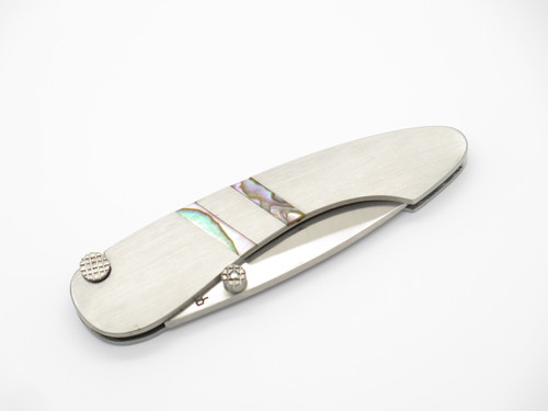 Vtg Rigid Seizo Imai Seki Japan Top Lock Abalone Stainless Folding Pocket Knife
