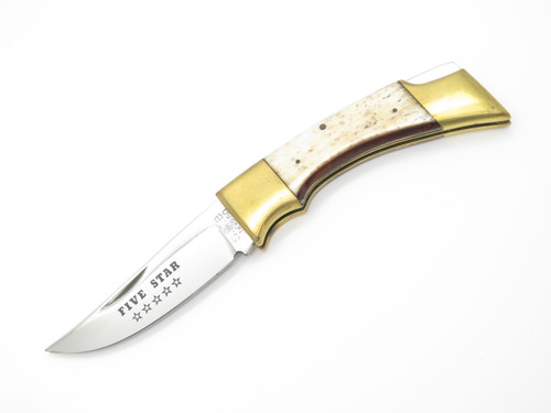 Vtg Gutmann JK250 Seizo Imai Seki Japan Five Star Folding Hunter Lockback Knife