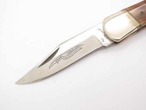 Vtg 1980s Parker Eagle Brand Seki Japan Bone Folding Lockback Pocket Knife