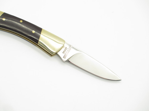 Vtg Explorer Squire I Seizo Imai Seki Japan Brown Micarta Folding Lockback Knife