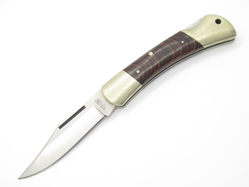 Vtg Explorer Custom 11-375 Seki Japan Wood Folding Hunter Lockback Knife
