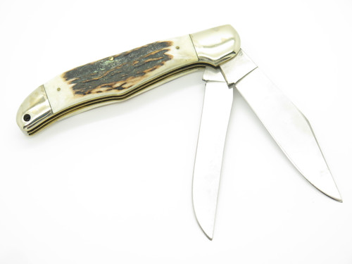 Vtg Parker Cut Co Seizo Imai Seki Japan Bear Large Stag Folding Hunter Knife