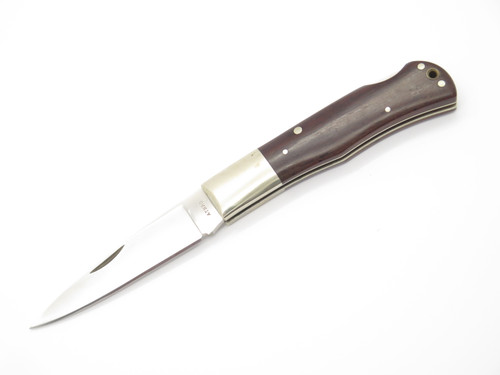 Vtg Athro Seki Japan Jess Horn Design IRN Wood V-1 Folding Lockback Pocket Knife