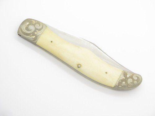 Vtg 1977 Case Moby Dick Limited #1952 Whale Scrimshaw Bone Folding Hunter Knife