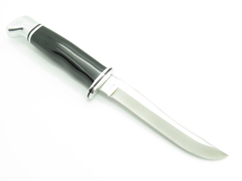 Vtg Pre-1986 Buck 105 Pathfinder Black Phenolic Fixed Blade Hunting Knife in Box
