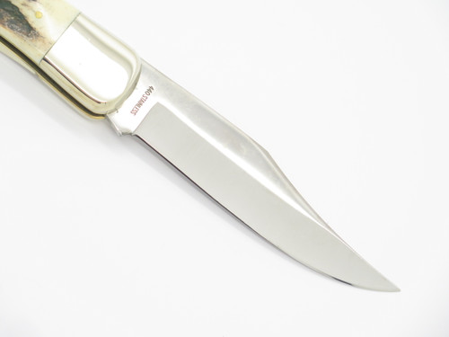 Vtg NOS Seizo Imai Imax Seki Japan Stag Large Folding Hunter Lockback Knife